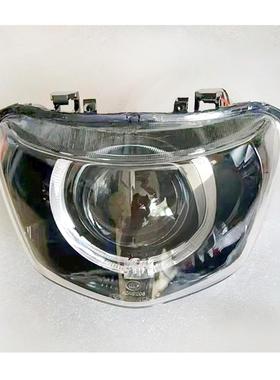 电喷马哈巧格I125大灯LED激光透镜超亮12V海5白光车头灯熏黑色罩