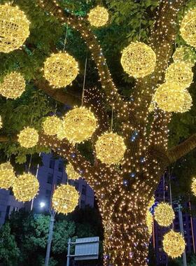 led藤球灯户外防水挂树上的彩灯节日街道工程亮化发光圆球装饰灯