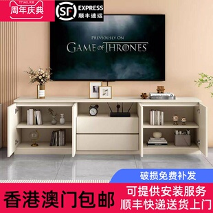 香港包邮高款电视柜现代简约客厅家用落地收纳储物柜一体轻奢实木