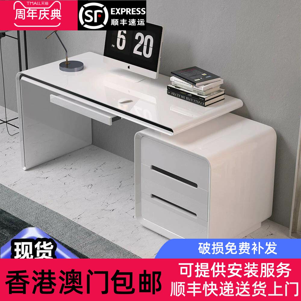 [香港包邮]电脑桌台式家用简易学生办公桌简约现代牙科烤漆办公书