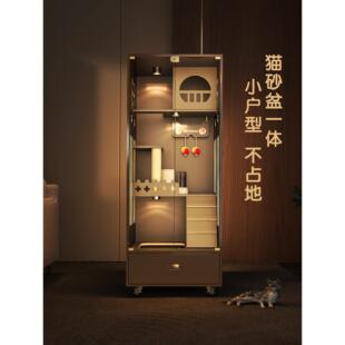 香港包邮猫别墅带猫砂盆一体小户型不占地一室一厅一卫猫咪窝笼子