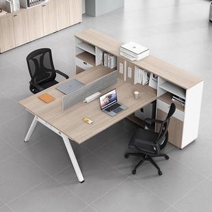 香港包邮职员桌四人位办公桌椅组合双人对坐屏风带侧柜子带插座财