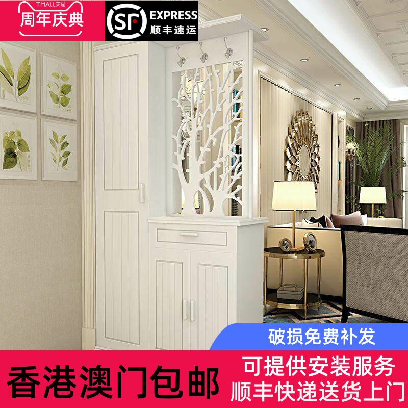 香港包邮双面玄关柜隔断柜客厅镂空屏风简约双面入户鞋柜间厅柜门