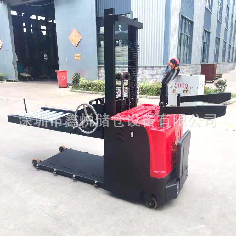 滚筒式全电动堆高车纸卷堆垛车辊筒装卸叉车手摇滚轮单轴升高车