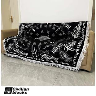 定制奇卡诺欧美西海岸花体字old school匪帮硬核嘻哈hiphop沙发布