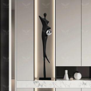 玄关人形艺术抽象人物细长大摆件客厅入户轻奢高挡瘦长落地装饰品