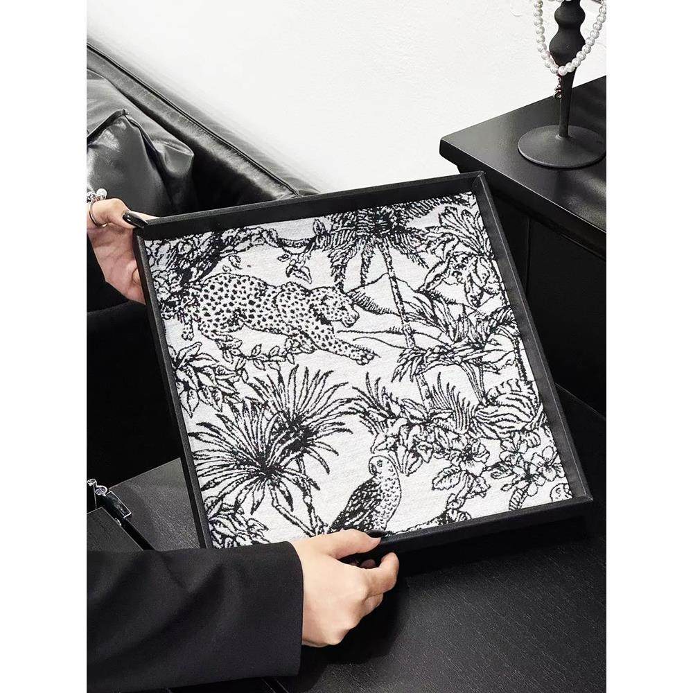 中古风托盘摆件桌面茶几香薰高级置物盘黑色长方形木制创意收纳盘,家居饰品,香薰托盘,淘宝优惠券,粉丝福利购,淘宝优惠卷