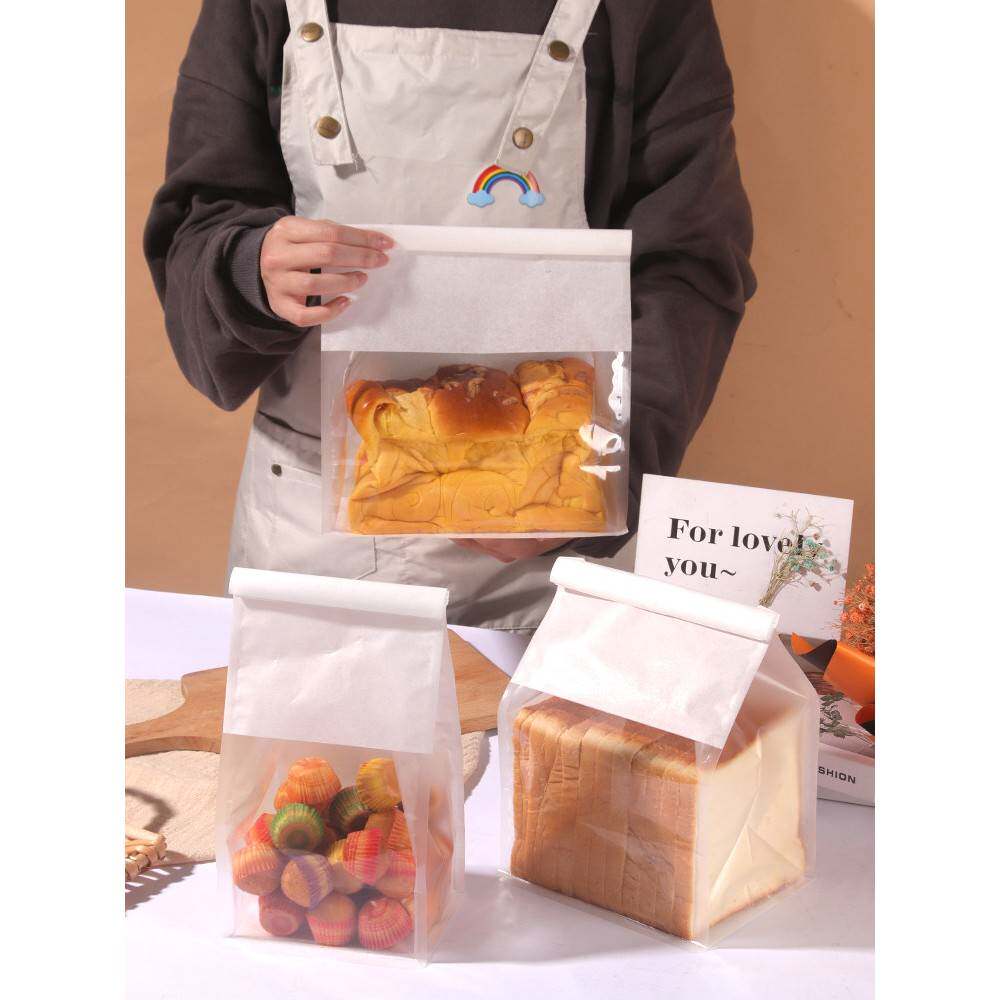 烤面包片包装袋450g卷边线封麻糬牛角包烤纸巾面包袋定制