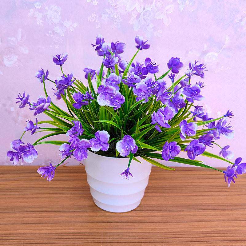 蝴蝶兰彷真花假花摆设客厅餐桌花摆花绿植小盆栽室内外摆件装饰品