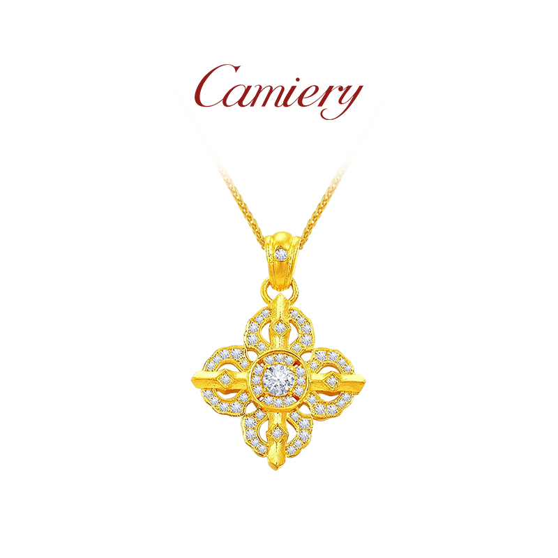 CAMIERY【新店福利】镀24k金 十字金刚杵项链招财好运 转运必备