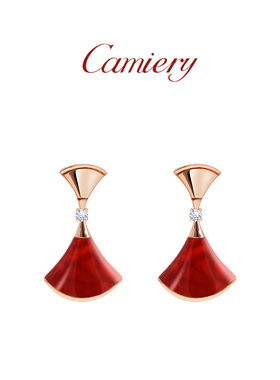 CAMIERY 经典小扇子耳钉裙子耳钉日常精致百搭高级感轻奢小众耳钉