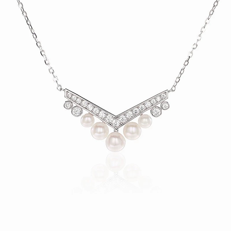 V字珠珠项链女款2025新款高级感