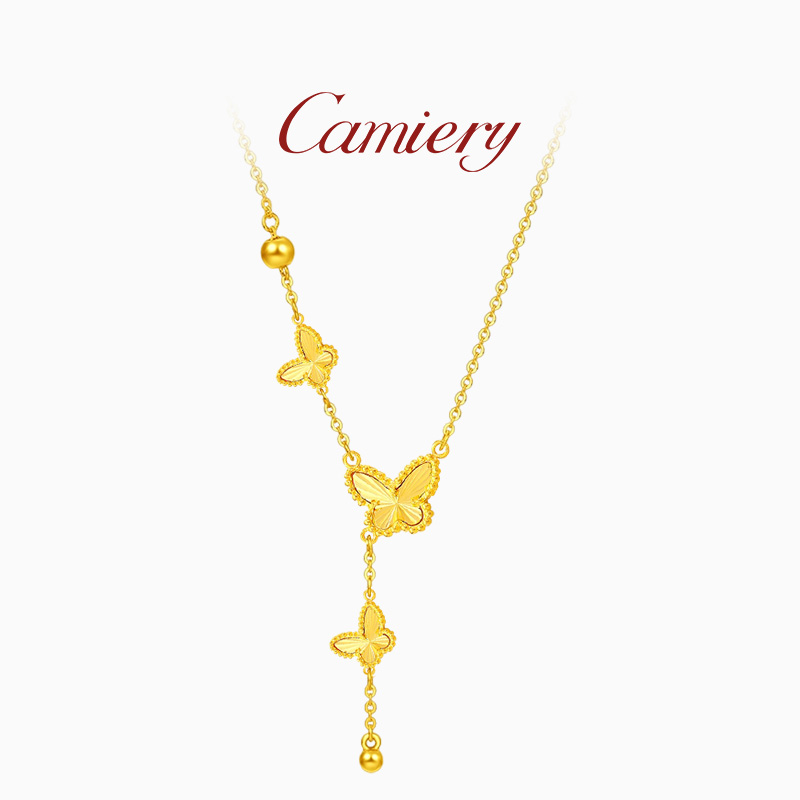 CAMIERY【新店福利】轻奢蝴蝶项链 24K真金镀金 气质百搭时尚a