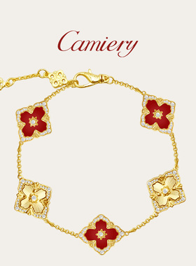 布契镭射四叶草手链女生轻奢小众