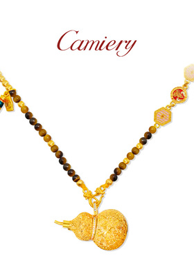 2025新爆款国风金葫芦虎眼石项链