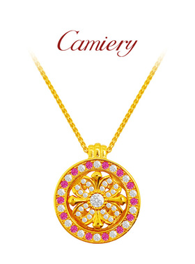 白钻太阳花罗盘项链女高级感轻奢