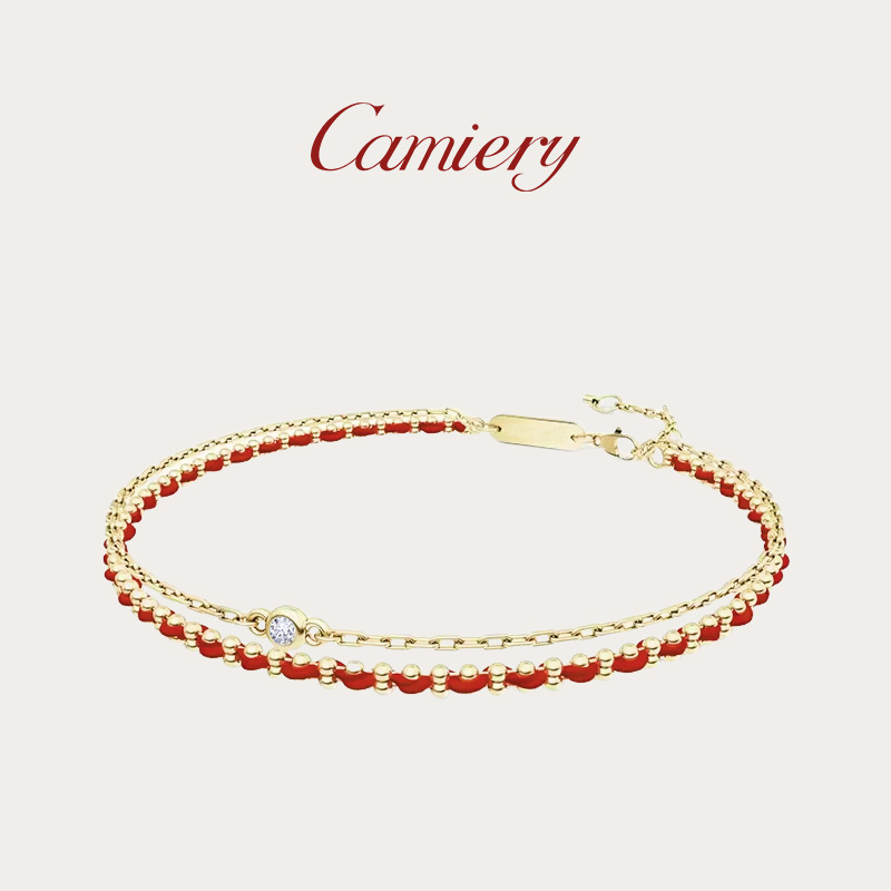 CAMIERY【新店冲量】经典双层红绳手链 镀18K金 高级感遇水不褪色