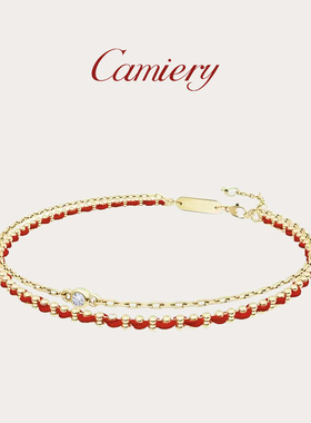 CAMIERY【新店冲量】经典双层红绳手链 镀18K金 高级感遇水不褪色
