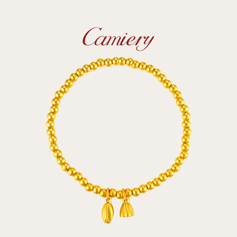 CAMIERY【新店福利】24K真金镀金 两世欢莲蓬手链 气质百搭保色