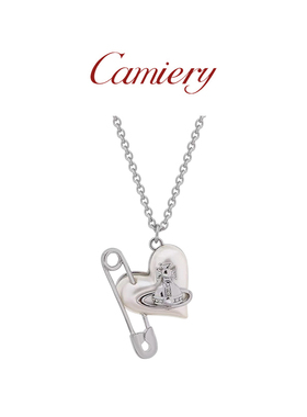 西太后土星别针歪爱心项链女士款