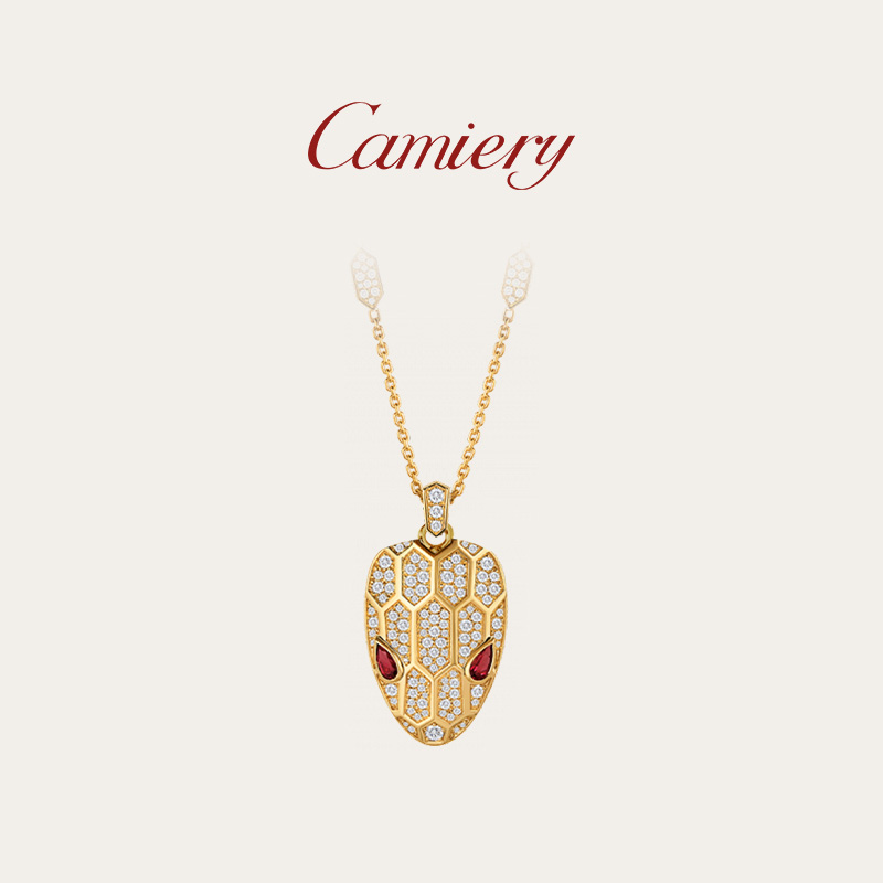 2025爆款满钻灵蛇项链18k玫瑰金