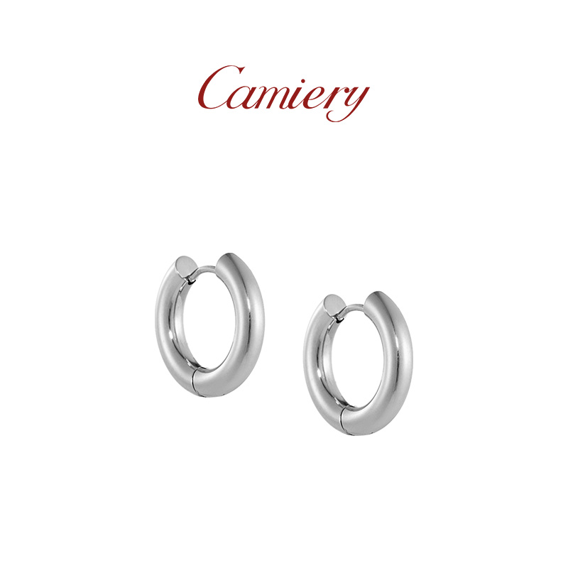 S925银素圈耳环女2025新款爆款