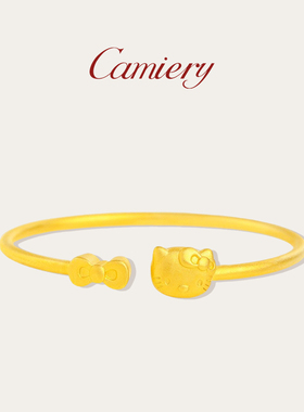 CAMIERY 新款HelloKitty手镯女轻奢小众精致仿真黄金手饰新年礼物