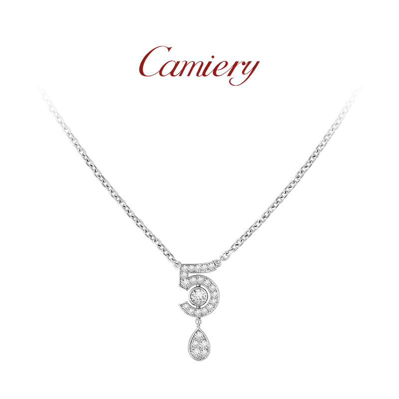 CAMIERY 经典带钻五号水滴项链女款高级感轻奢小众绝美锁骨链百搭