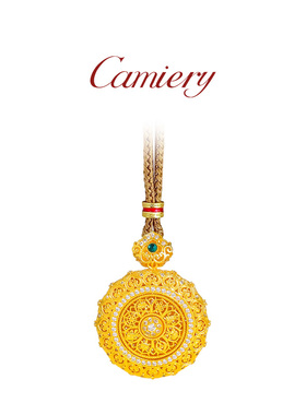 CAMIERY【转运爆款】如意罗盘项链 招财保平安福禄 镀24K金保色