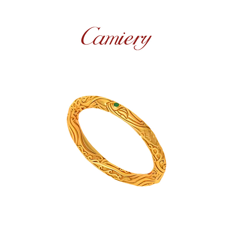 CAMIERY【国潮图腾】哪吒乾坤圈戒指 镀24K金加厚防水 本命年护身