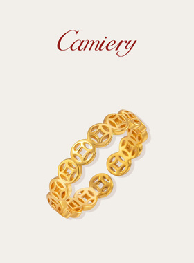 开口铜钱戒指超好看独特漂亮戒指