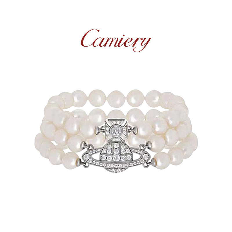 西太后土星三层叠戴珍珠手链女款