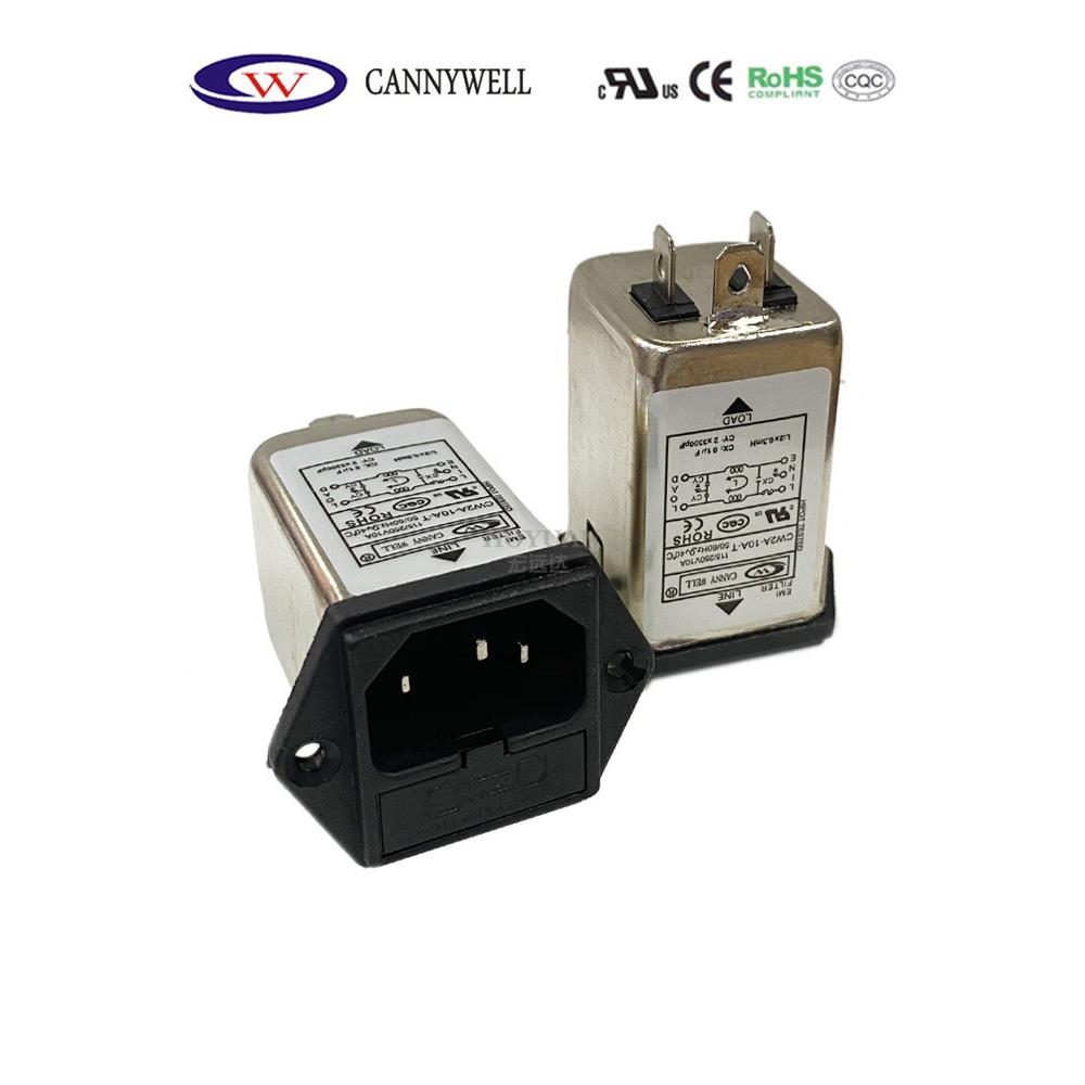 IEC带保险插座电源AC滤波器CW2A-06A-T 10A 03A F2双保险噪音净化