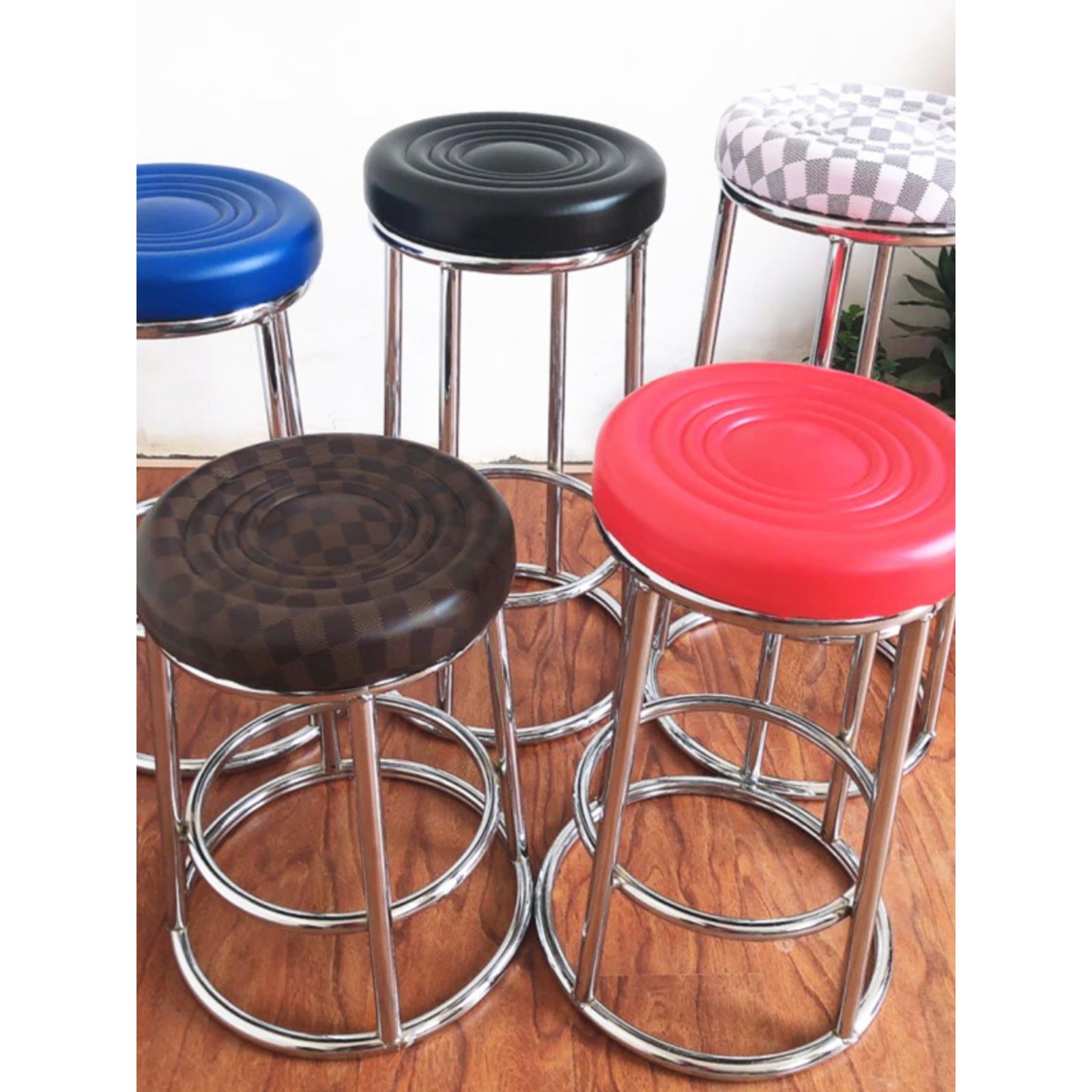 餐厅水吧吧台椅子凳子酒吧游戏厅高脚凳手机柜台前台加高圆凳子