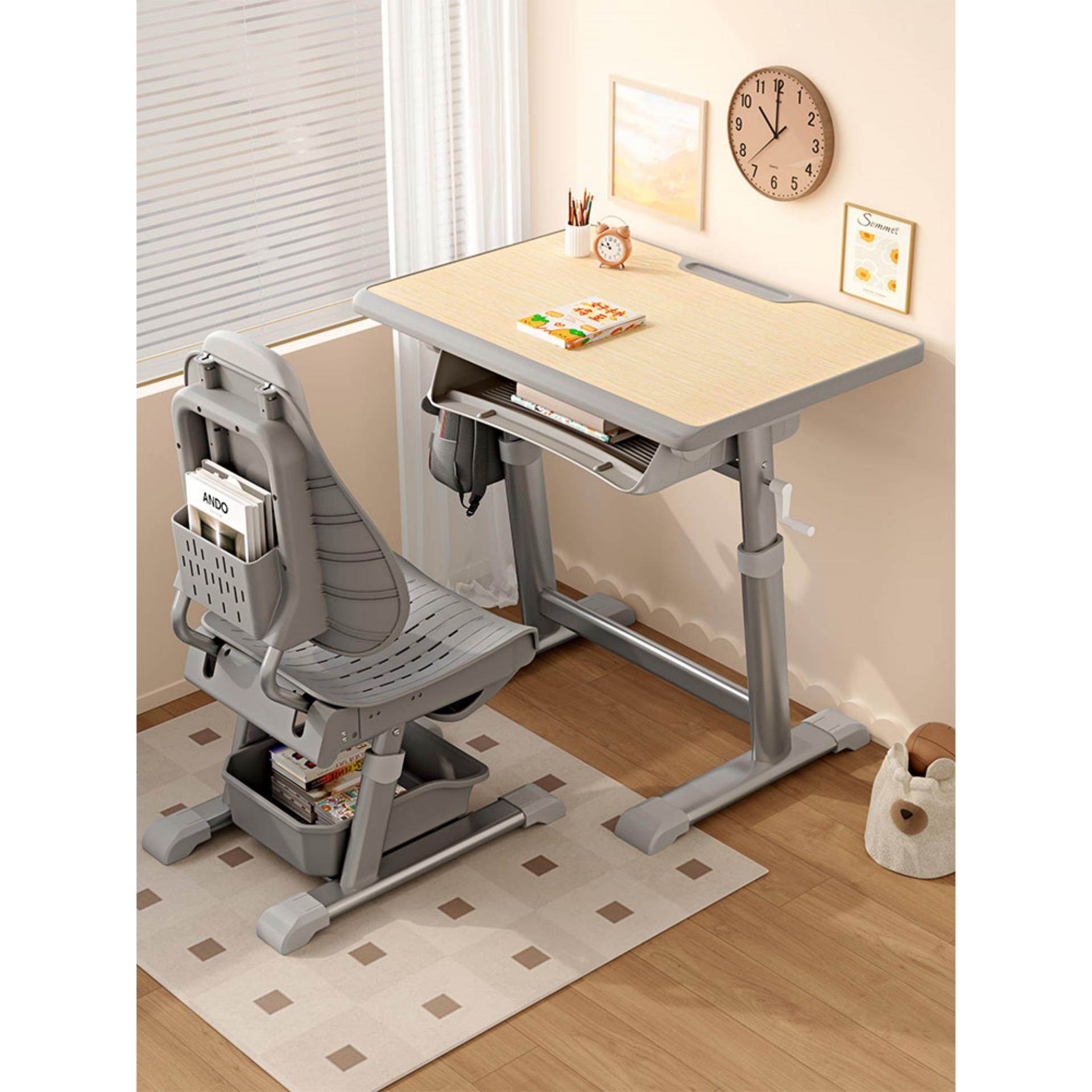 午休课桌椅可躺式培训班书桌中小学校课桌椅组合简约现代学生桌椅