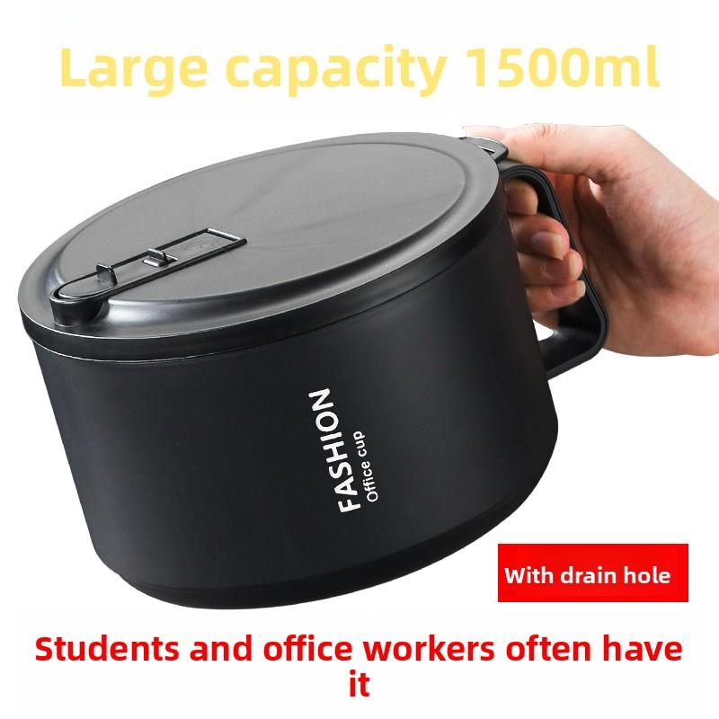 高颜值304不锈钢泡面碗带盖大容量可沥水学生宿舍泡面锅打饭饭盒