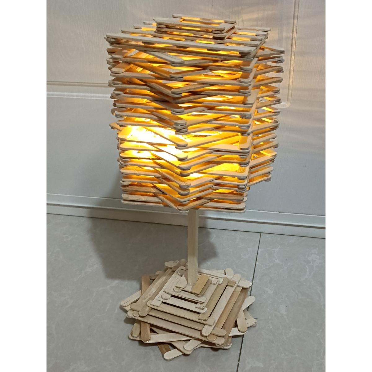 台灯diy手工制作益智材料包雪糕棒棍木条幼儿园童创意粘贴类灯笼