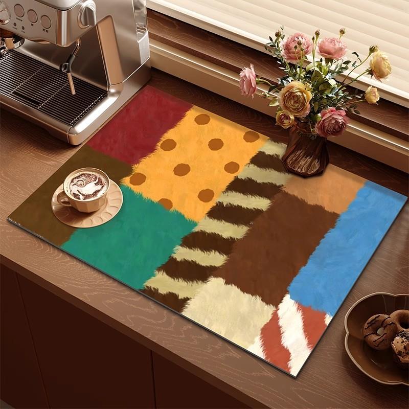 美式多巴胺厨房台面沥水垫咖啡机垫餐垫隔热垫吸水速干硅藻泥桌垫