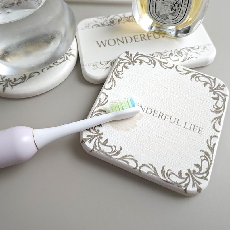 硅藻泥吸水垫杯垫电动牙刷垫香皂架漱口杯垫浴室洗手台硅藻土皂托