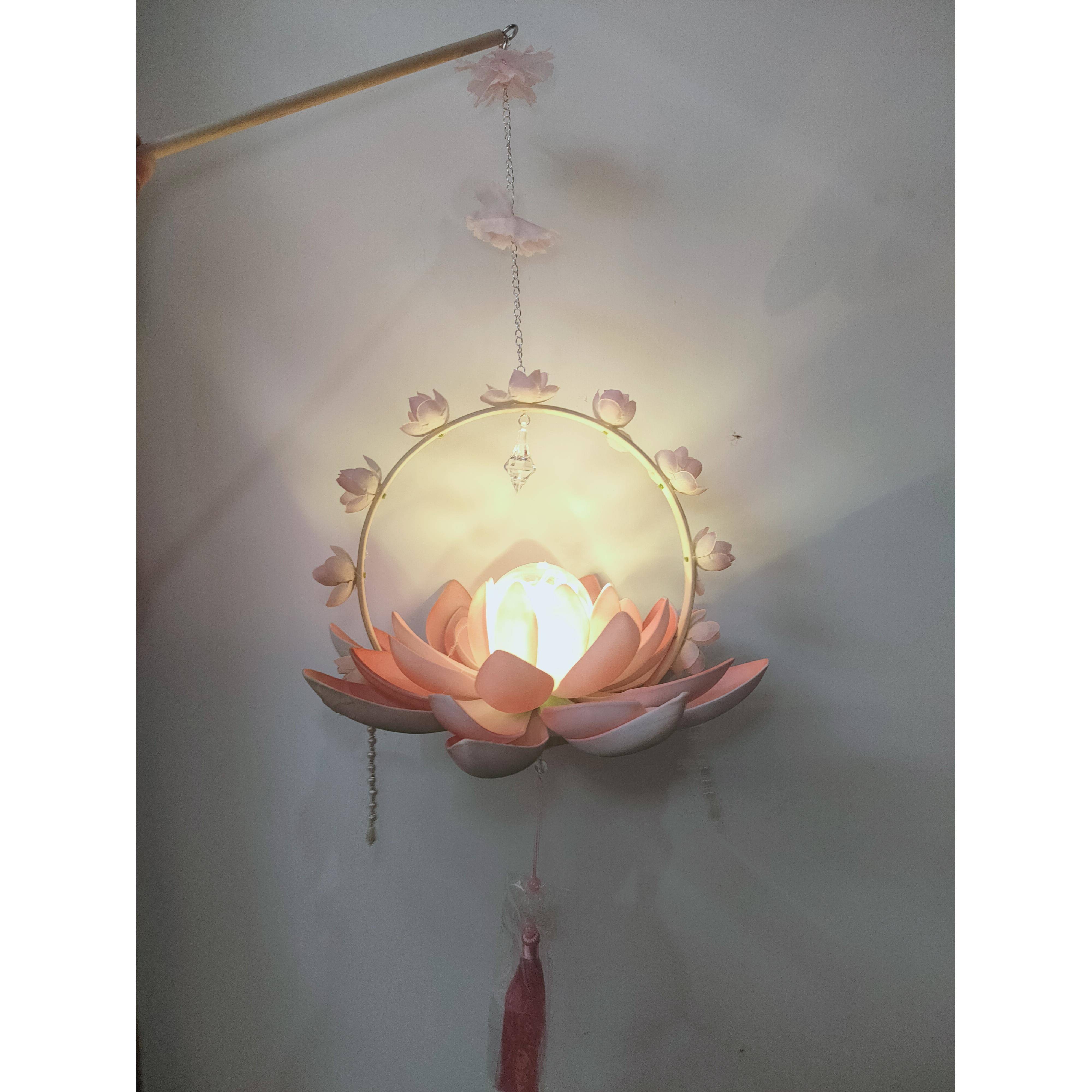 成品放行灯荷花灯手工灯笼中秋节儿童手提花灯古风汉服配饰道具