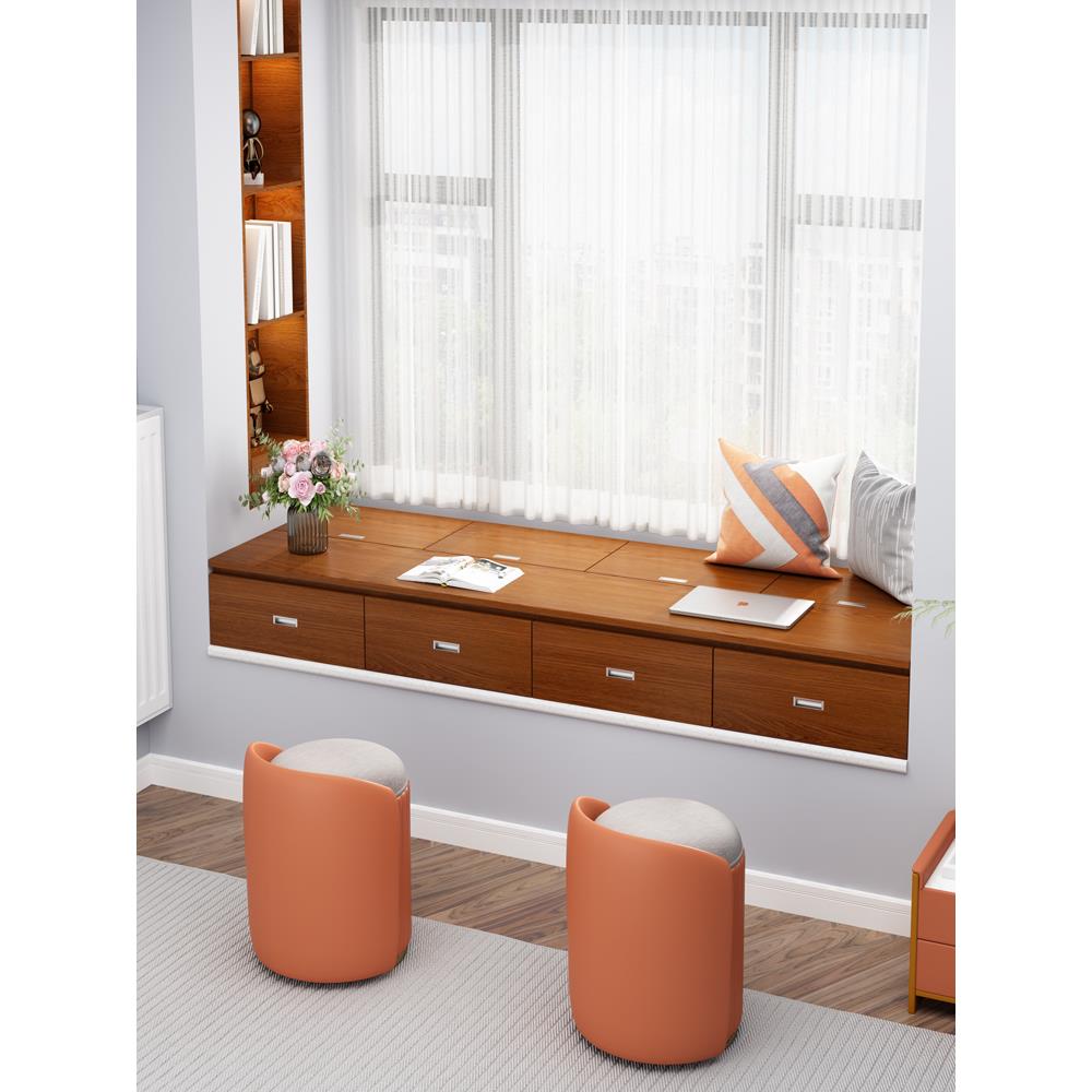 飘窗柜储物柜上翻门窗台飘窗抽屉柜矮柜地柜收纳柜阳台置物柜定做