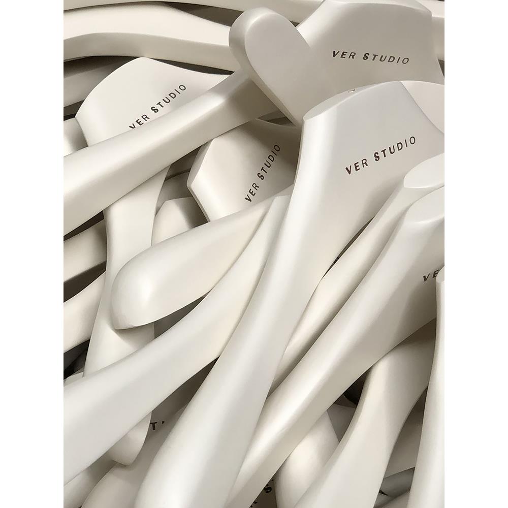 衣架服装店专用女装实木高级米白婚纱衣撑奶白色裤架防滑定制LOGO