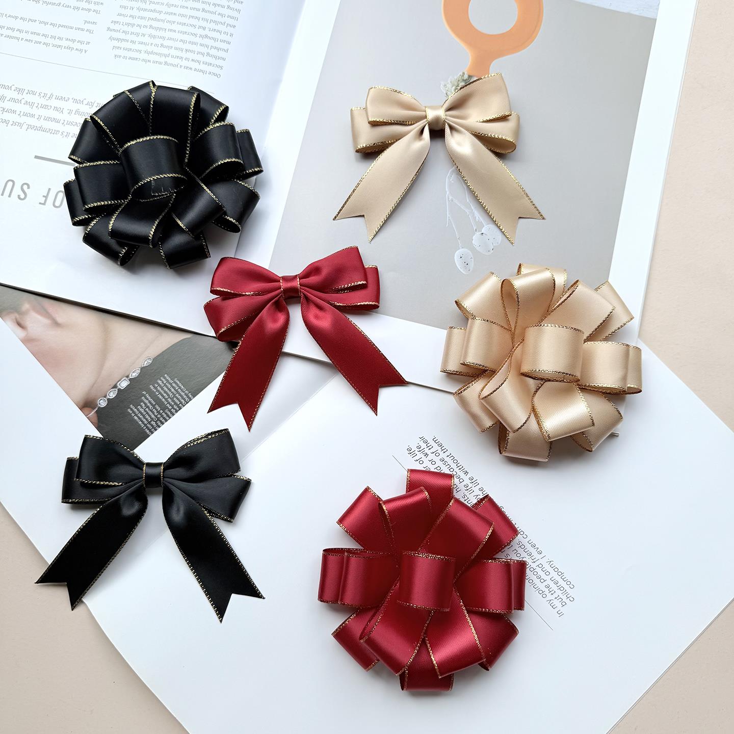 礼物包装丝带蝴蝶结成品 彩带拉花缎带装饰DIY情人节生日礼盒绑带