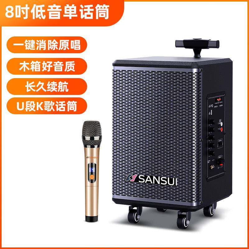 山水TE06户外广场舞音响蓝牙音箱移动便携式唱歌跳舞大功率重低音