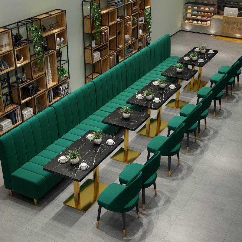 简约创意西餐厅咖啡厅双人卡座桌椅组合甜品奶茶蛋糕店靠墙沙发