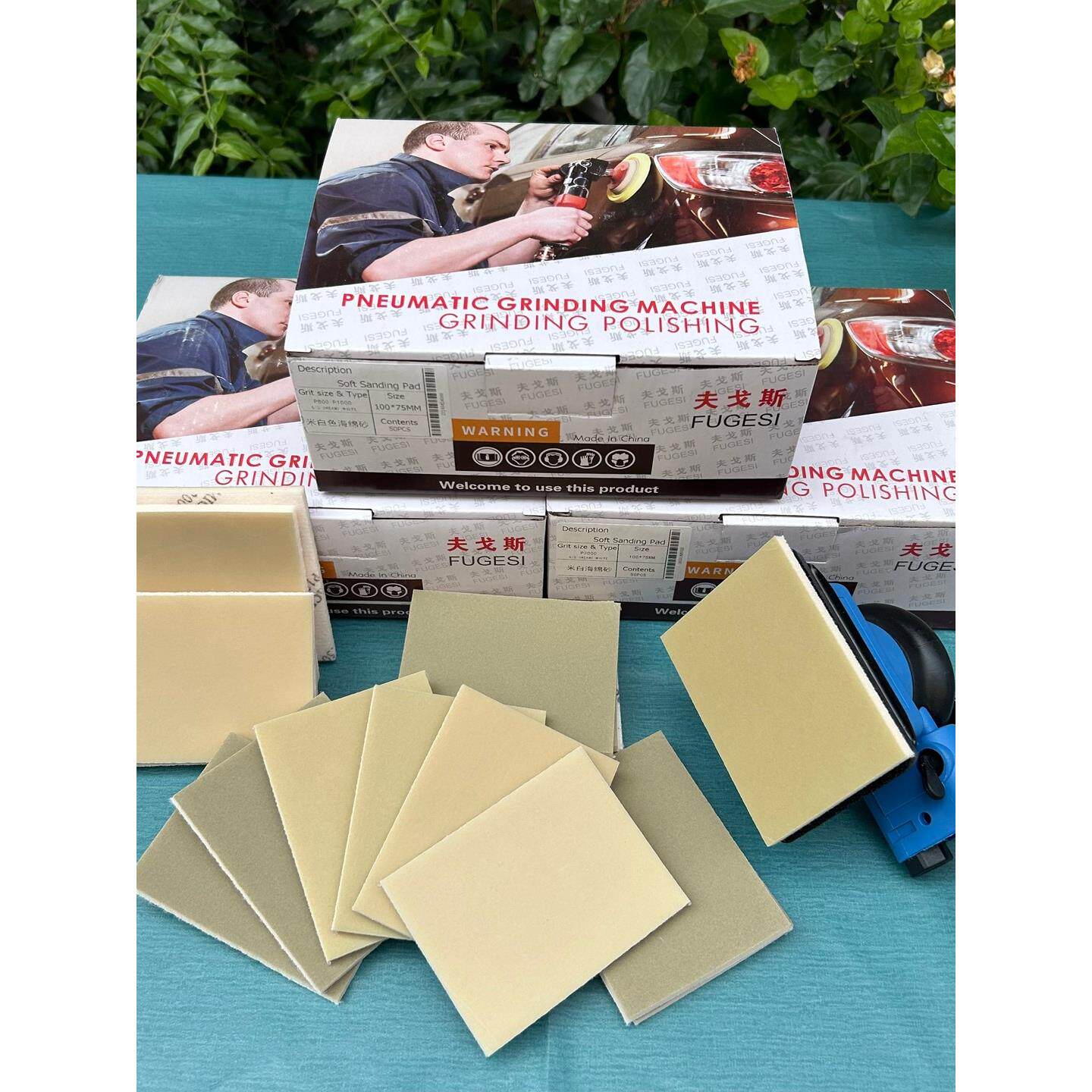 方形海绵砂纸75X100mm打磨汽车漆面喷漆植绒自粘砂纸抛光家具喷漆