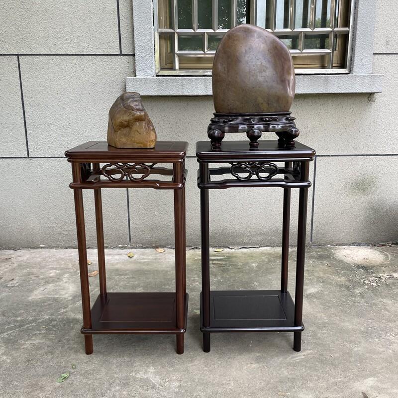 实木新中式客厅中式古典落地式摆件花盆架子彷红木花架花几置物架