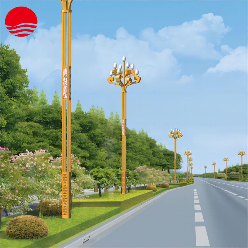 高邮厂家生产道路照明灯 LED中华灯玉兰灯 户外广场9火大型组合灯