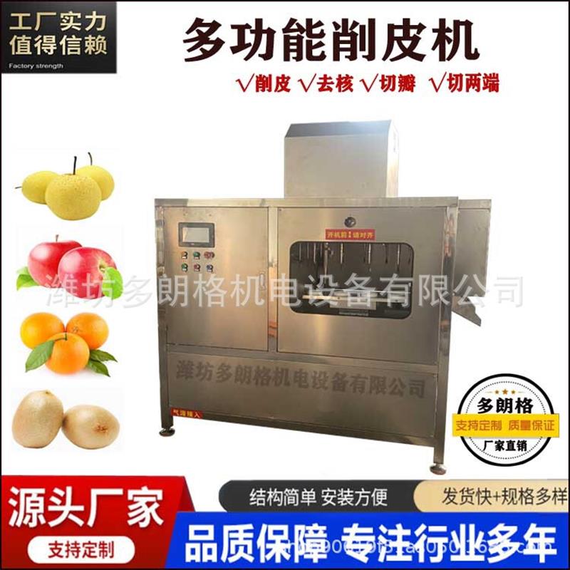 多功能梨去皮流水线四工位不锈钢削皮器全自动苹果去皮去核机