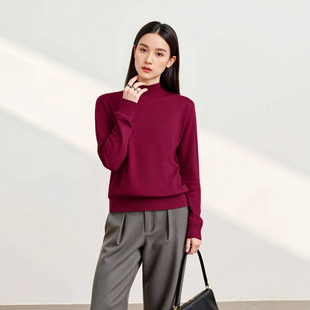 高奢68支精纺濮院羊绒衫半高领都市精英超细针织打底衫春节发货